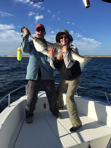 Joan with Nice Striper 2017